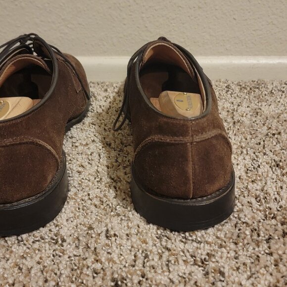 Allen Edmonds Handcock 10.5 D Men's Split Toe Blucher Oxford Shoes Suede - Picture 5 of 7